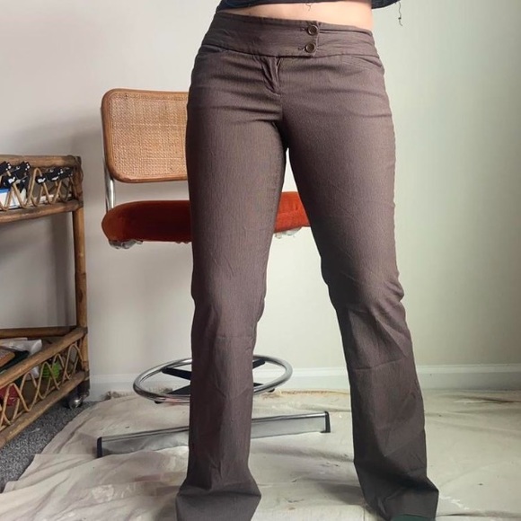 The Limited Pants - [SOLD] The Limited Brown Pinstripe Pants